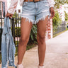 The Zadie High Waist Distressed Shorts Image - 1