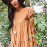 Coffee Date Crushin' Babydoll Top In Camel Image - 1