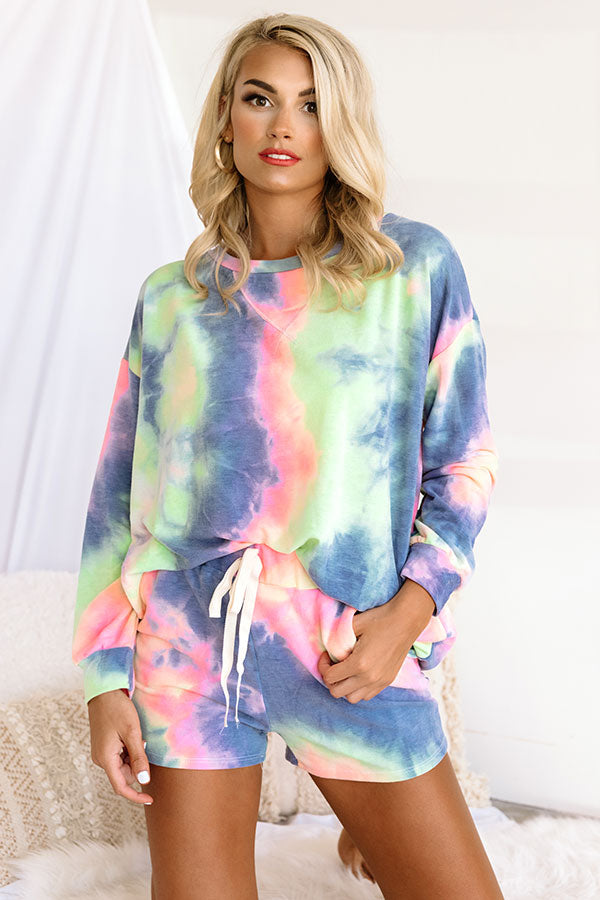 Morning Routine Tie Dye Shift Top In Navy Image - 1