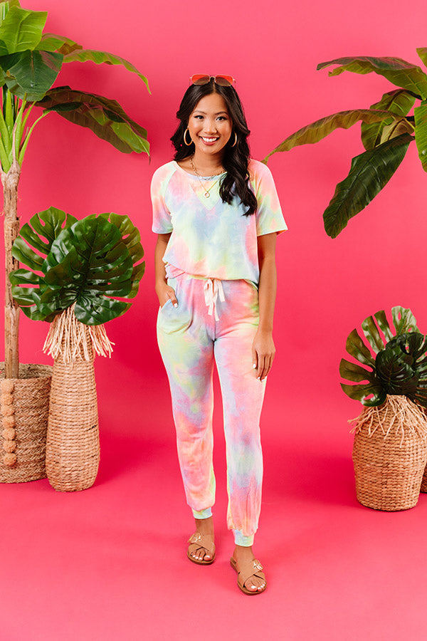 Snuggly Babe Tie Dye Joggers In Pink Image - 2