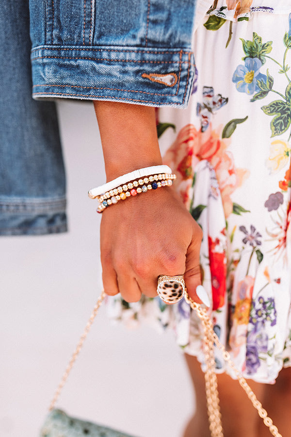 Bleecker Street Babe Bracelet Set In White