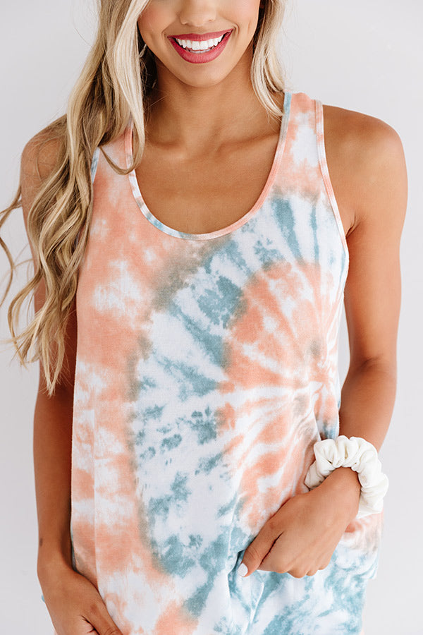 Go Getter Tie Dye Shift Tank In Orange Image - 4