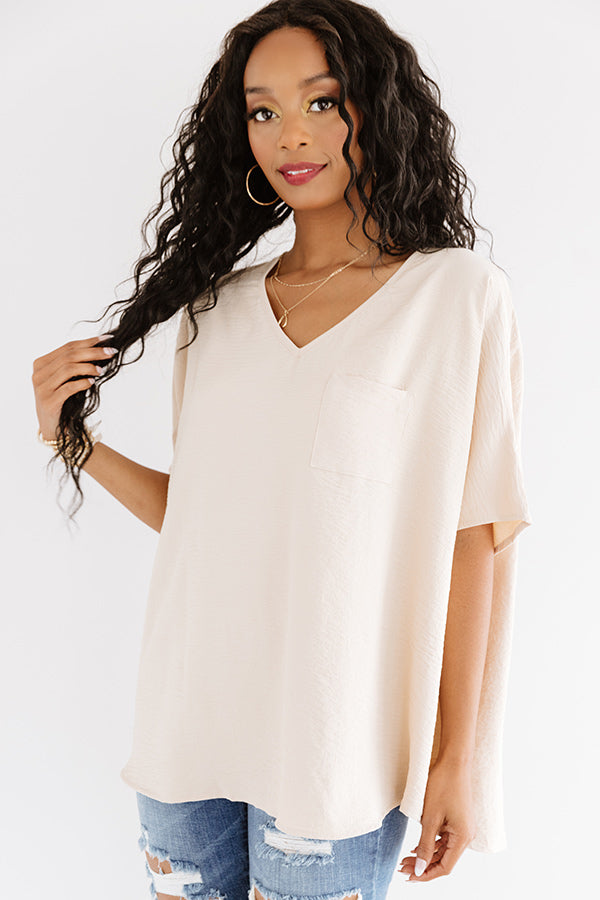 Weekend Picnic Shift Top In Iced Latte Image - 1