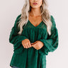 Spot On Babydoll Top In Hunter Green Image - 1