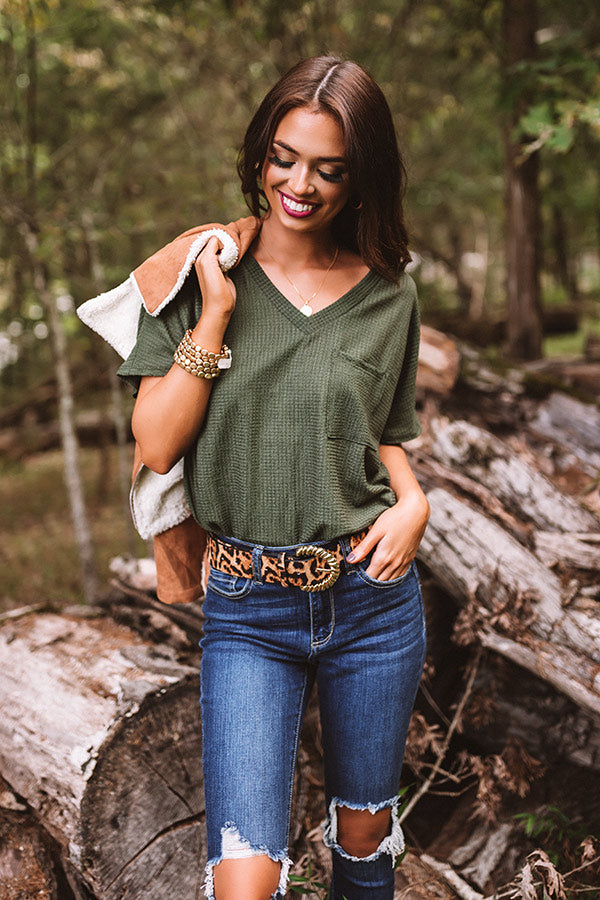 Vineyard Wishes Shift Top In Olive Image - 2