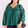 Spot On Babydoll Top In Hunter Green   Curves Image - 1