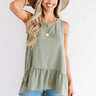 Central Park Sunset Shift Top In Sage Image - 1