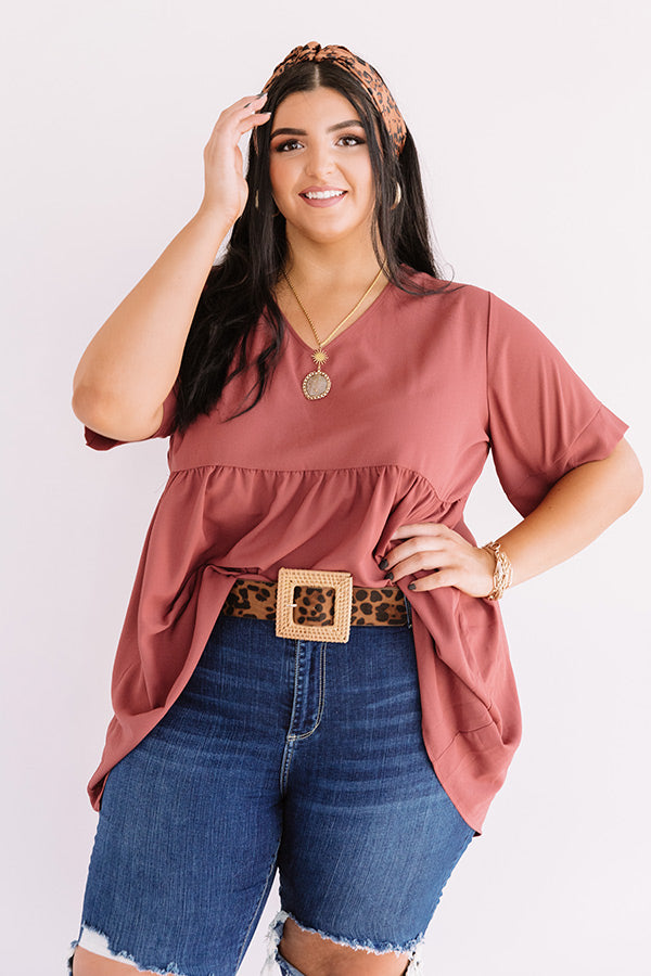 Downtown Brooklyn Babydoll Top In Aurora Red Curves Image - 1