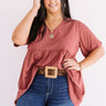 Downtown Brooklyn Babydoll Top In Aurora Red Curves Image - 1