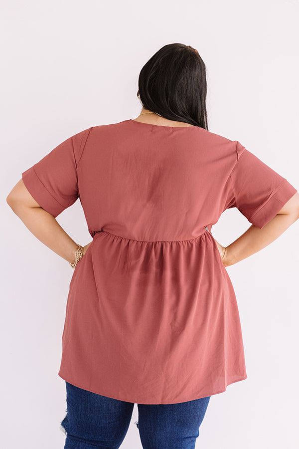 Downtown Brooklyn Babydoll Top In Aurora Red Curves Image - 5