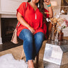 Backseat Sips Babydoll Top In Rust Curves Image - 1