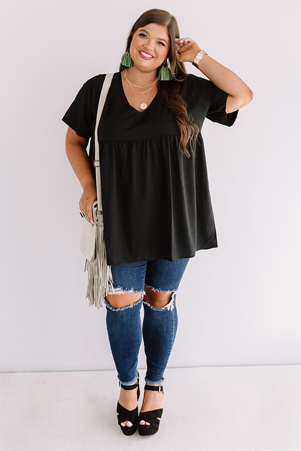 Downtown Brooklyn Babydoll Top In Black Curves Image - 1