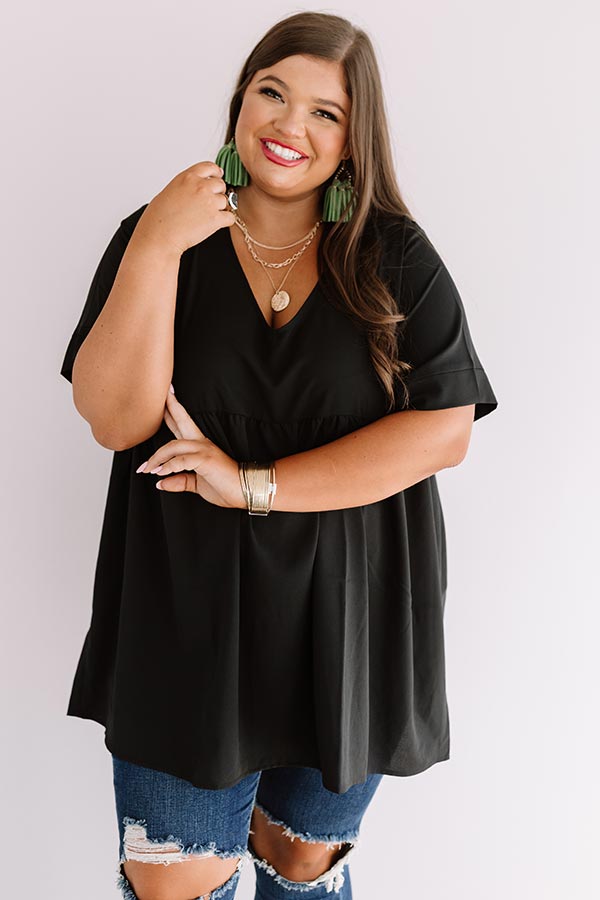 Downtown Brooklyn Babydoll Top In Black Curves Image - 2