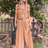 First Dance Flutters Jumpsuit In Camel Image - 1
