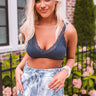 Creekside Kisses Lace Trim Bralette In Navy Image - 1