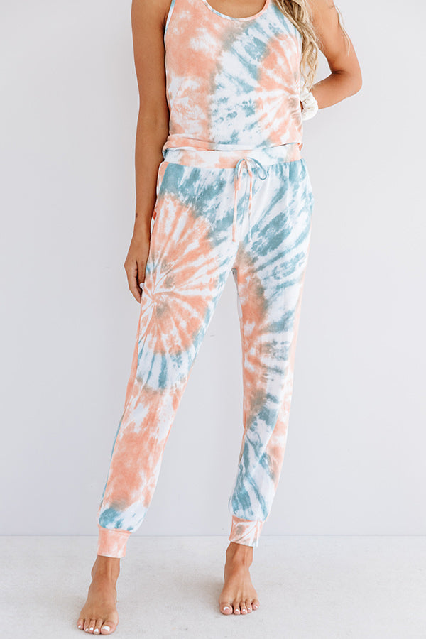 Go Getter Tie Dye Joggers In Orange Image - 1