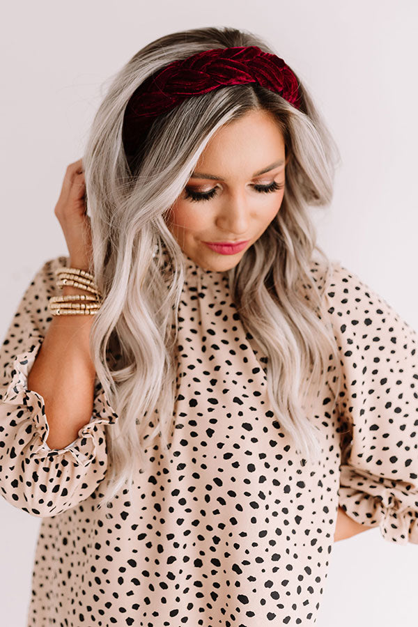 The Good Years Velvet Headband In Wine