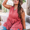 Bleecker Street Babe Babydoll Top In Aurora Red Curves Image - 1