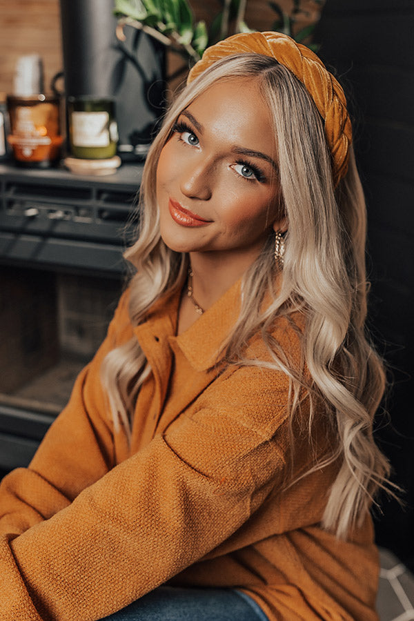 The Good Years Velvet Headband In Mustard