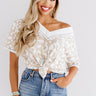 New Chapter Leopard Waffle Knit Top In Iced Latte Image - 1