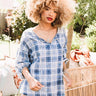 Bonfire Reflection Plaid Shift Top In Blue Image - 1