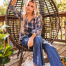 Bonfire Reflection Plaid Shift Top In Wine Image - 1