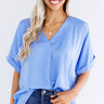 Kissing By Candlelight Shift Top In Sky Blue Image - 1