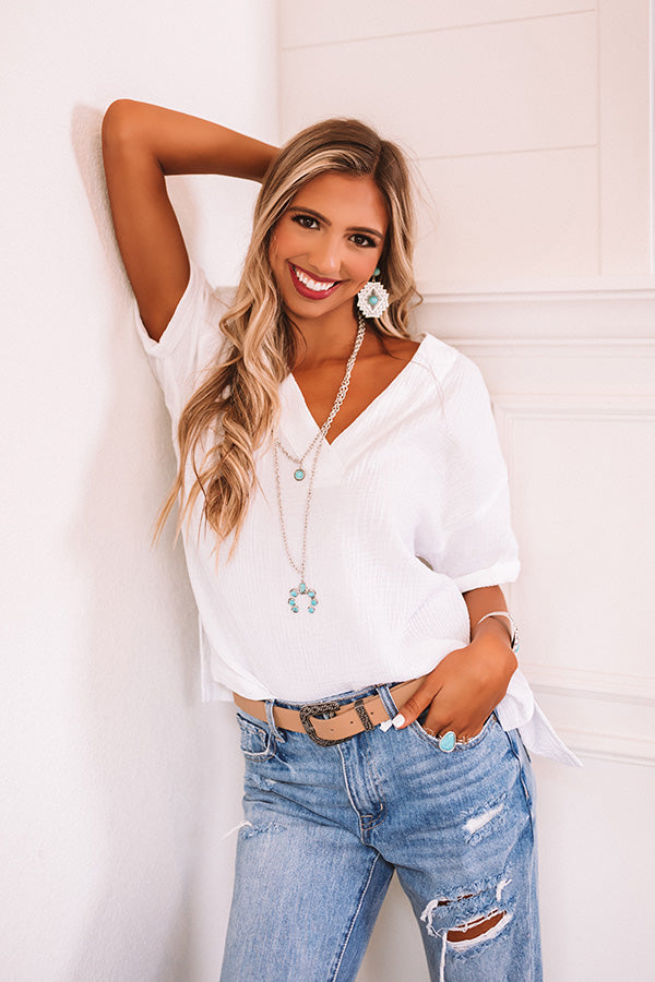 Open Roads Shift Top In White