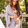 Too Cool Chenille Fringe Cardigan In Grey Image - 1