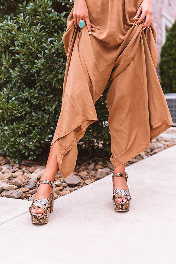 The Bali Platform Heel in Snake Print Image - 4