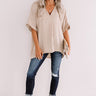 Kissing By Candlelight Shift Top In Taupe Image - 1