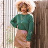 Under The Oak Tree Knit Crop Top In Olive Image - 1