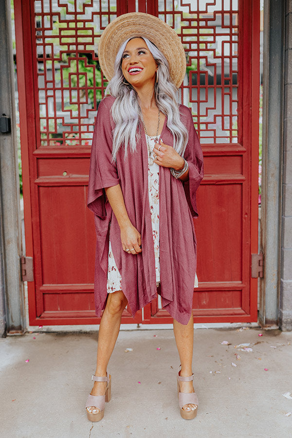 Ponderosa Pines Cardigan In Maroon