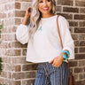Under The Oak Tree Knit Crop Top In White Image - 1