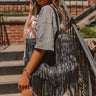 New On The Block Faux Leather Fringe Tote In Black Image - 1