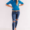 Kisses By The Fire Top In Ocean Blue Image - 1
