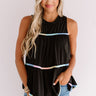 Uptown Twirls Babydoll Top In Black Image - 1