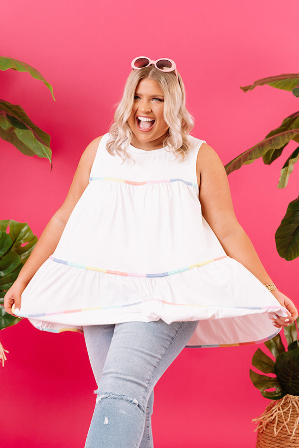 Uptown Twirls Babydoll Top In White    Curves Image - 1