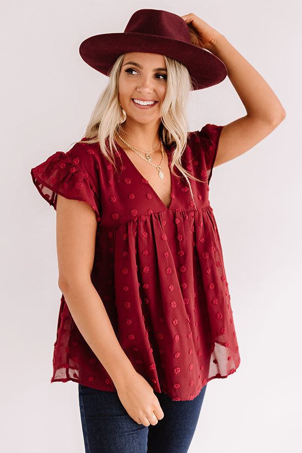 Autumn Edit Babydoll Top In Wine Image - 1