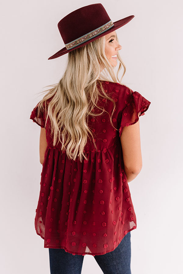 Autumn Edit Babydoll Top In Wine Image - 4