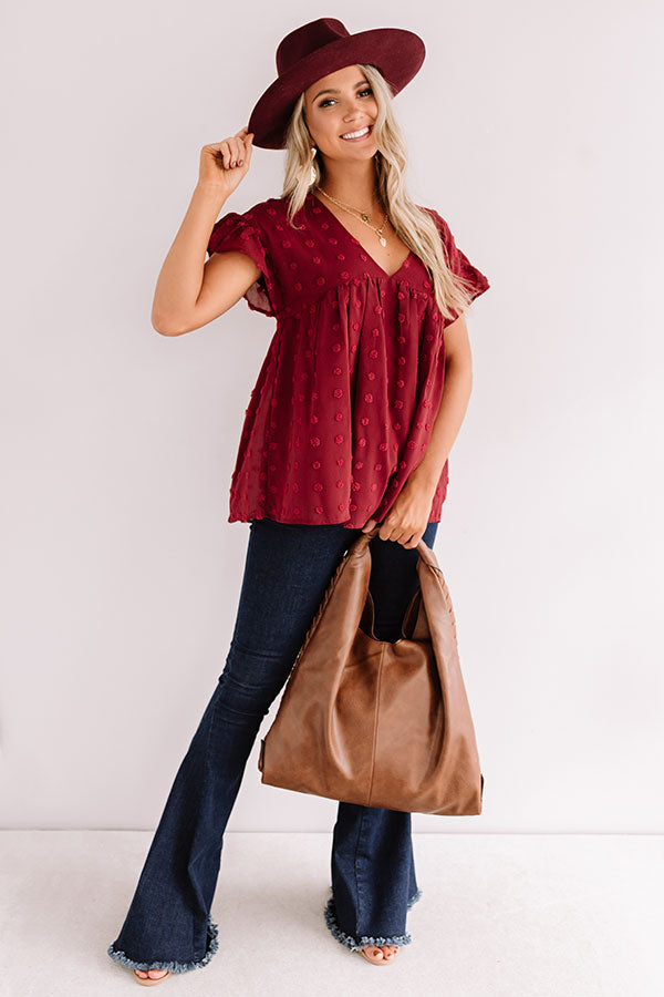 Autumn Edit Babydoll Top In Wine Image - 2
