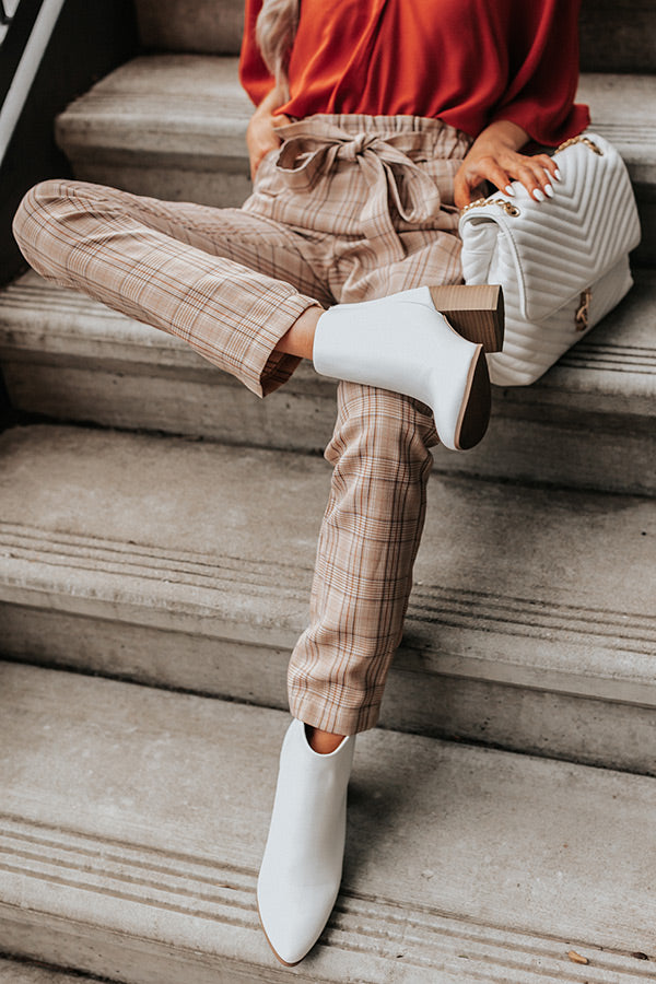 The Estelle Faux Leather Bootie in White Image - 2