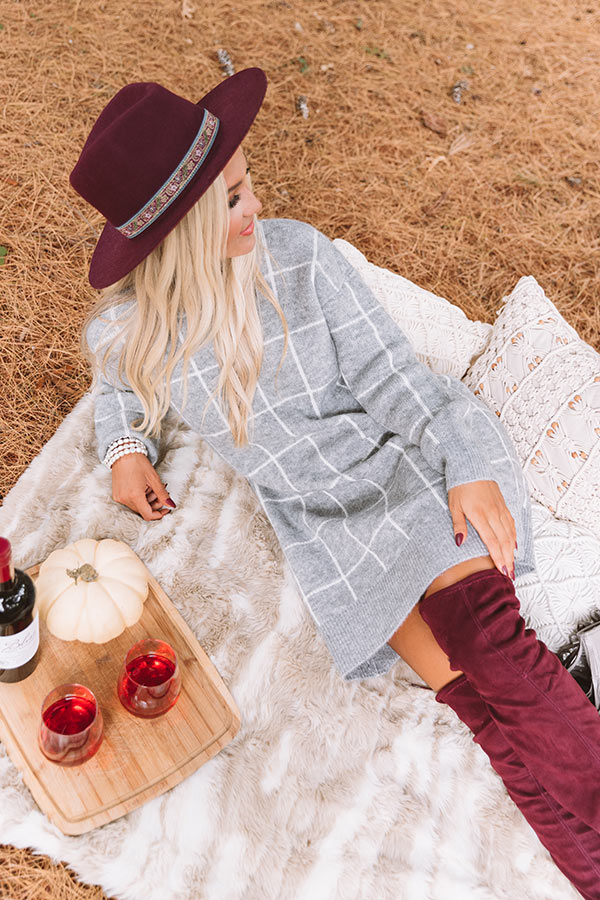 Crisp Evening Sweater Dress In Grey Image - 4