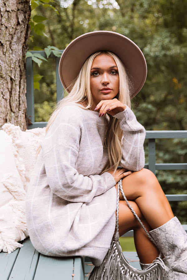 Crisp Evening Sweater Dress In Iced Latte Image - 4