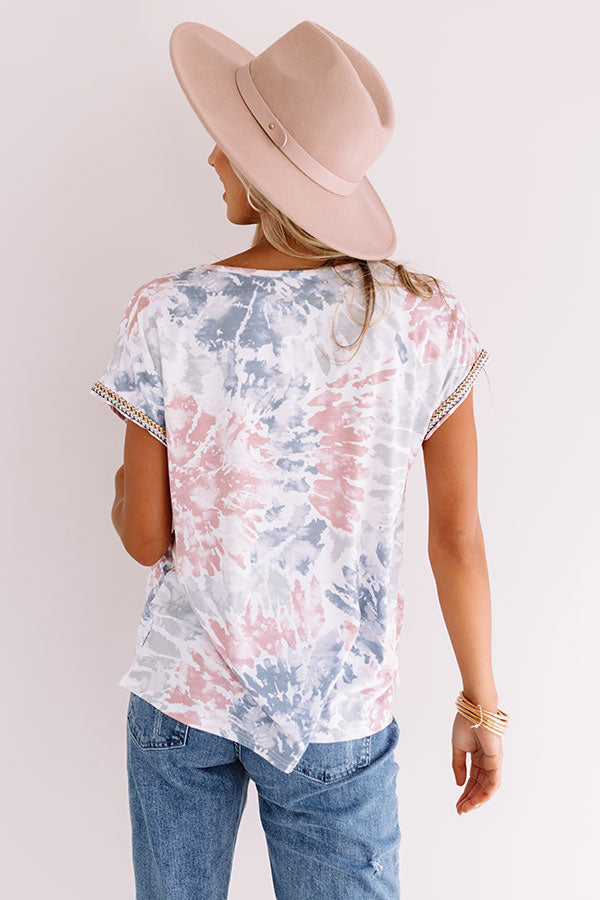 Along The Lane Tie Dye Shift Top In Blush Image - 5
