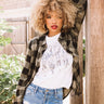 Pumpkin Spice Flirty Plaid Top In Olive Image - 1