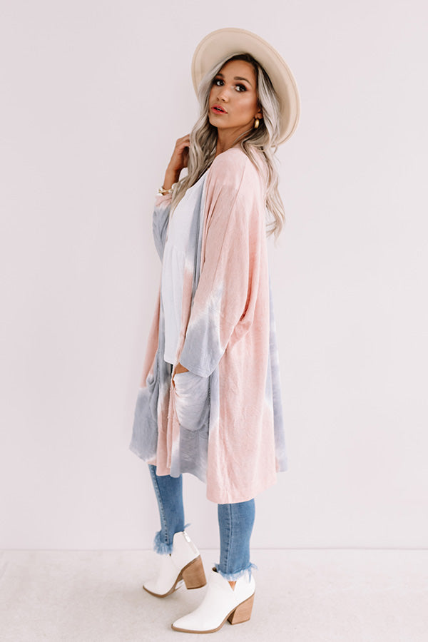 Hand In Hand Tie Dye Cardigan In Blush Image - 3