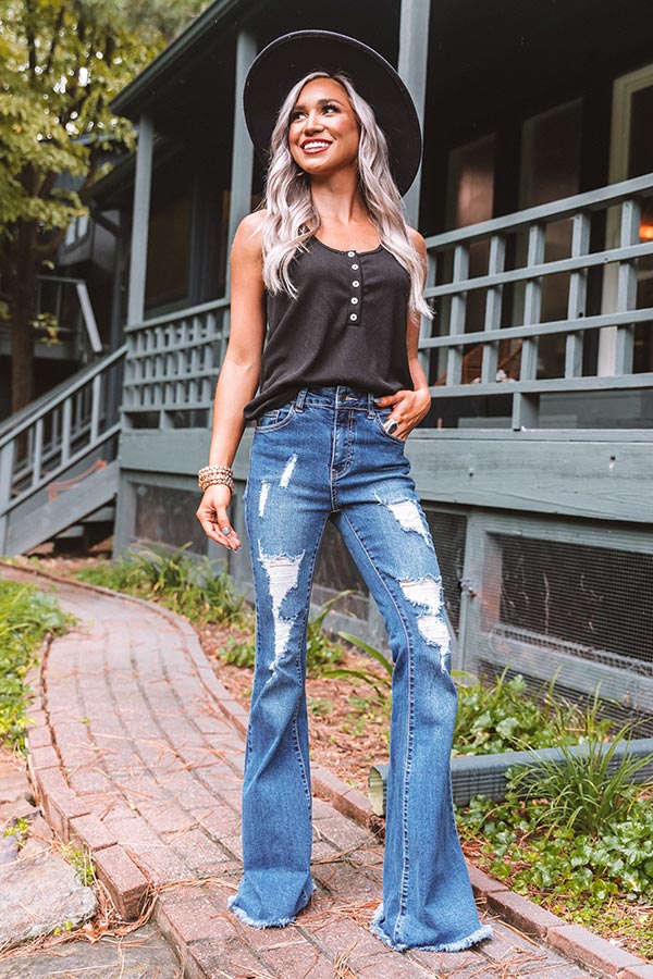 Sunny And 75 Ribbed Tank In Black Image - 2