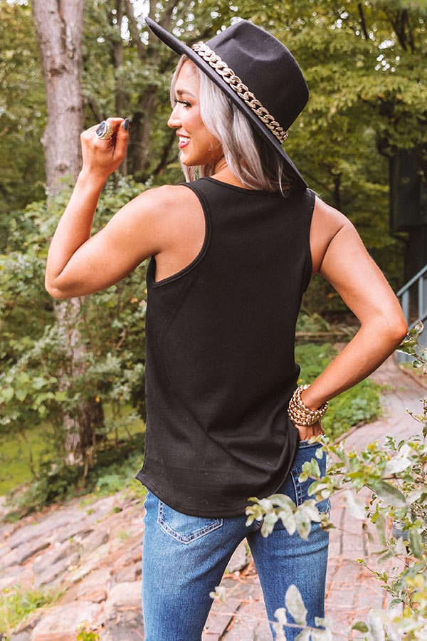 Sunny And 75 Ribbed Tank In Black Image - 5