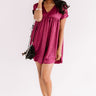 Stolen Hearts Babydoll Dress In Wine Image - 1